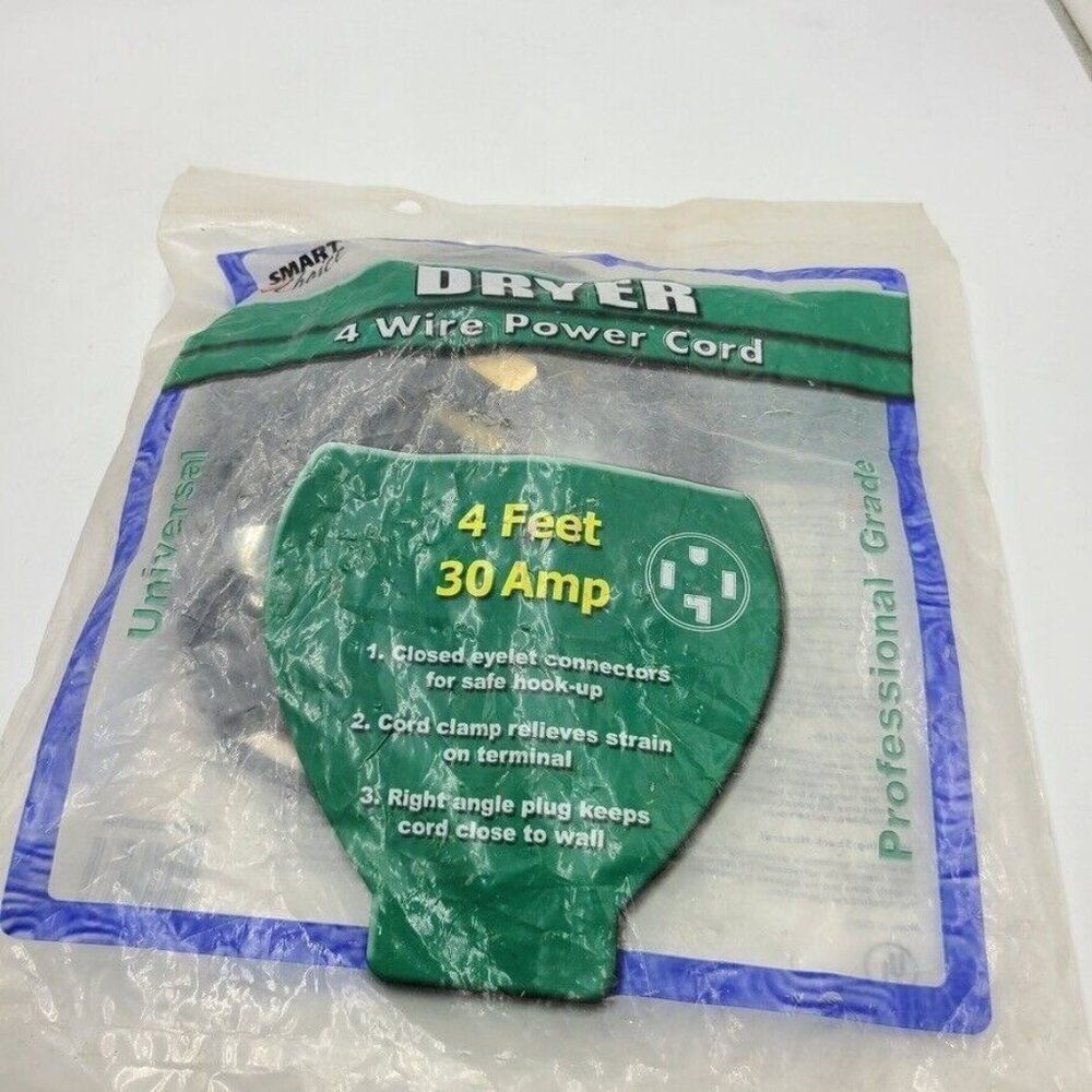Smart Choice Universal Dryer Black 4 Wire Cord 4 FT 30 Amp Electrolux Group New